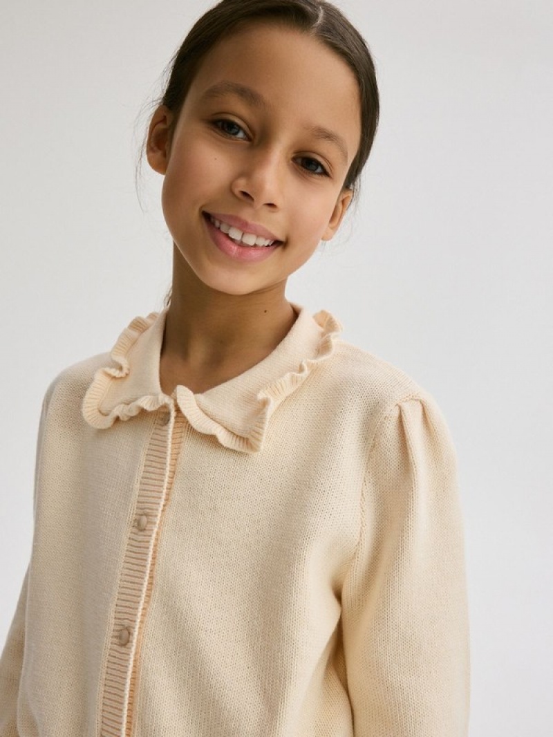 Reserved Cardigancollar Pullover Mädchen Beige | 8534-WVHOB