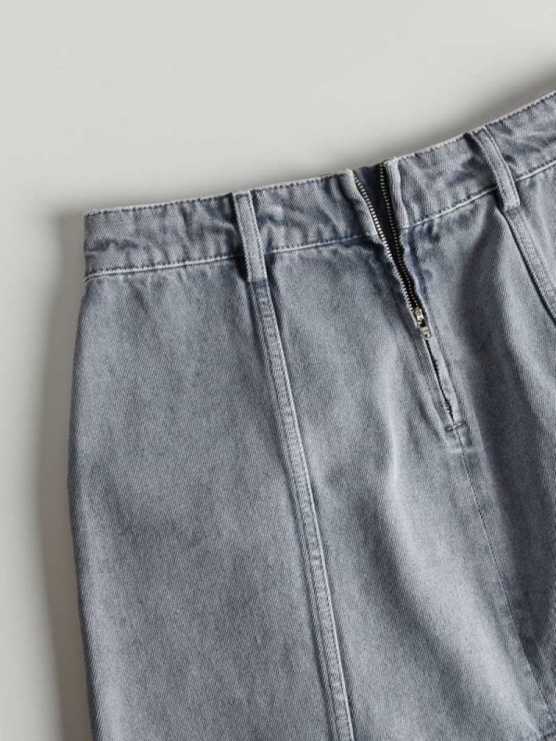 Reserved Cargo Stylen Denim Röcke Damen Grau | 1472-IPKAS