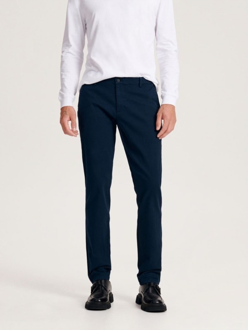 Reserved Chino Slim Fit Hosen Herren Navy | 7502-TFNKV