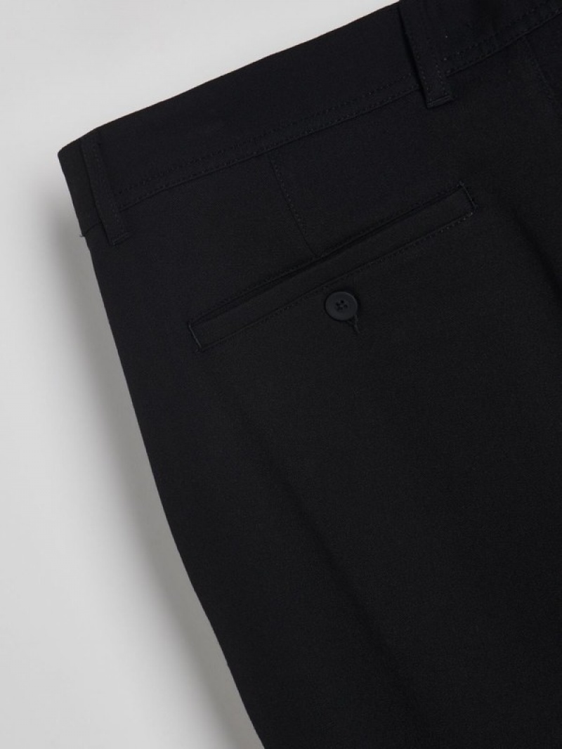 Reserved Chino Slim Fit Hosen Herren Schwarz | 0612-POMRS