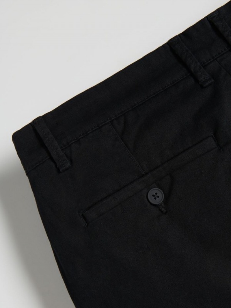 Reserved Chino Slim Fit Hosen Herren Schwarz | 7638-FZSDU