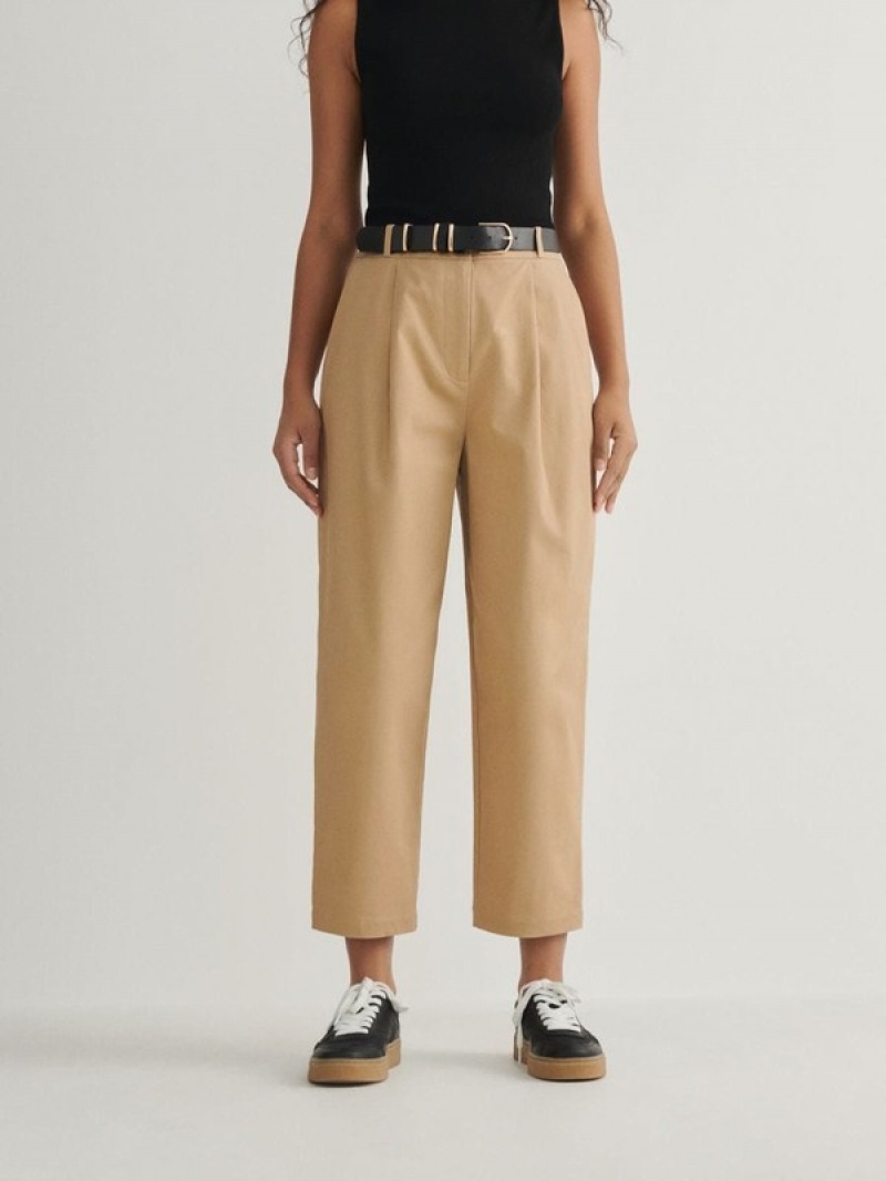 Reserved Chino With Hosen Damen Beige | 4193-SYQVD