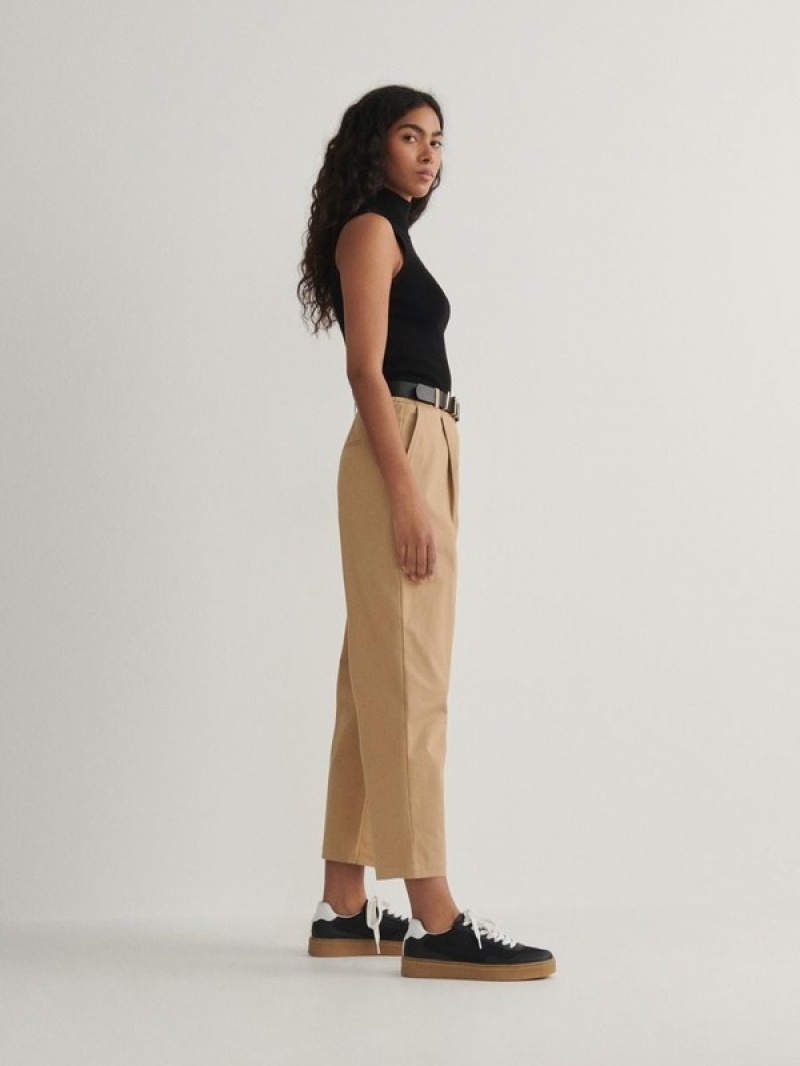 Reserved Chino With Hosen Damen Beige | 4193-SYQVD