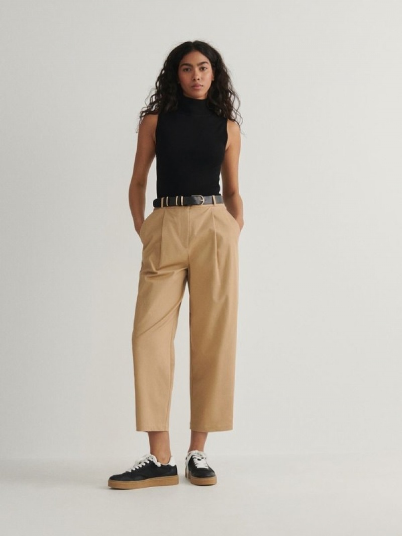 Reserved Chino With Hosen Damen Beige | 4193-SYQVD