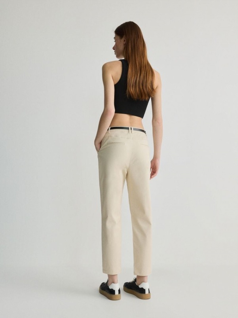 Reserved Chino With Hosen Damen Beige | 9380-OJQWH