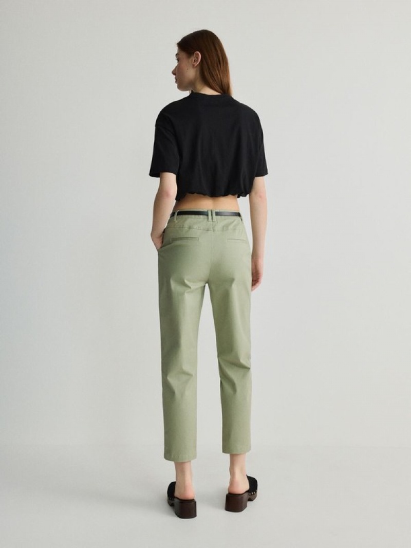 Reserved Chino With Hosen Damen Grün | 2793-ANVFS