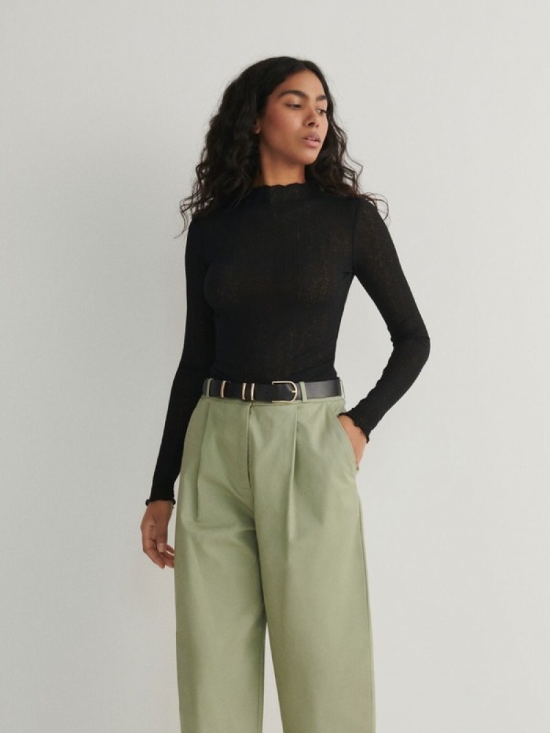 Reserved Chino With Hosen Damen Grün | 9432-GJUEL