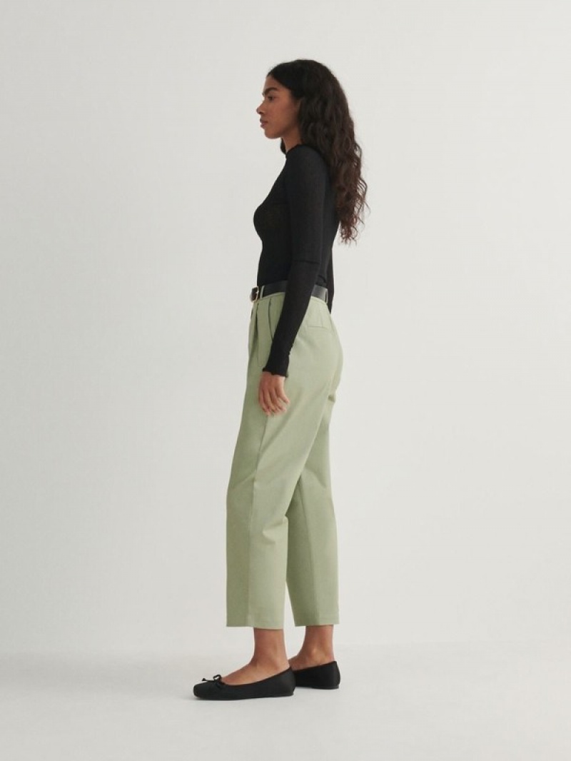 Reserved Chino With Hosen Damen Grün | 9432-GJUEL