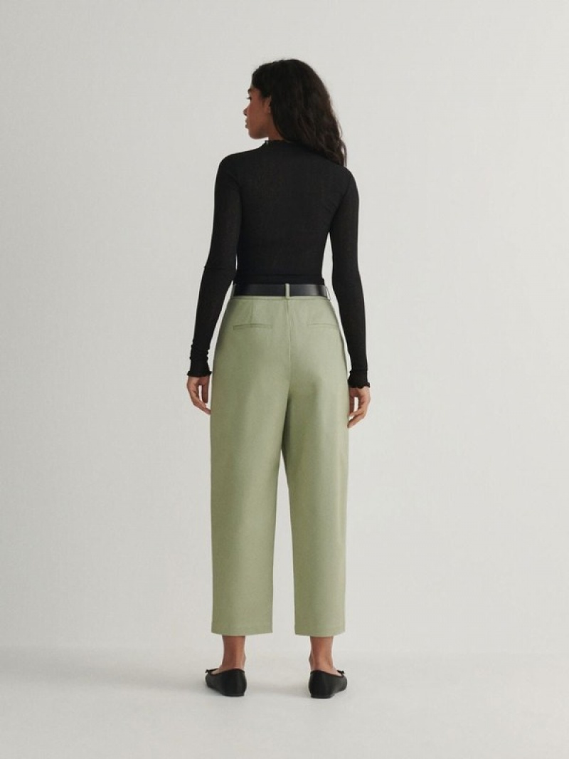 Reserved Chino With Hosen Damen Grün | 9432-GJUEL