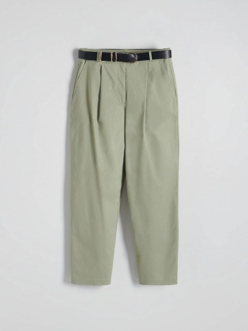 Reserved Chino With Hosen Damen Grün | 9432-GJUEL