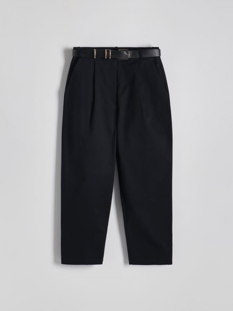 Reserved Chino With Hosen Damen Schwarz | 9852-KJMBV