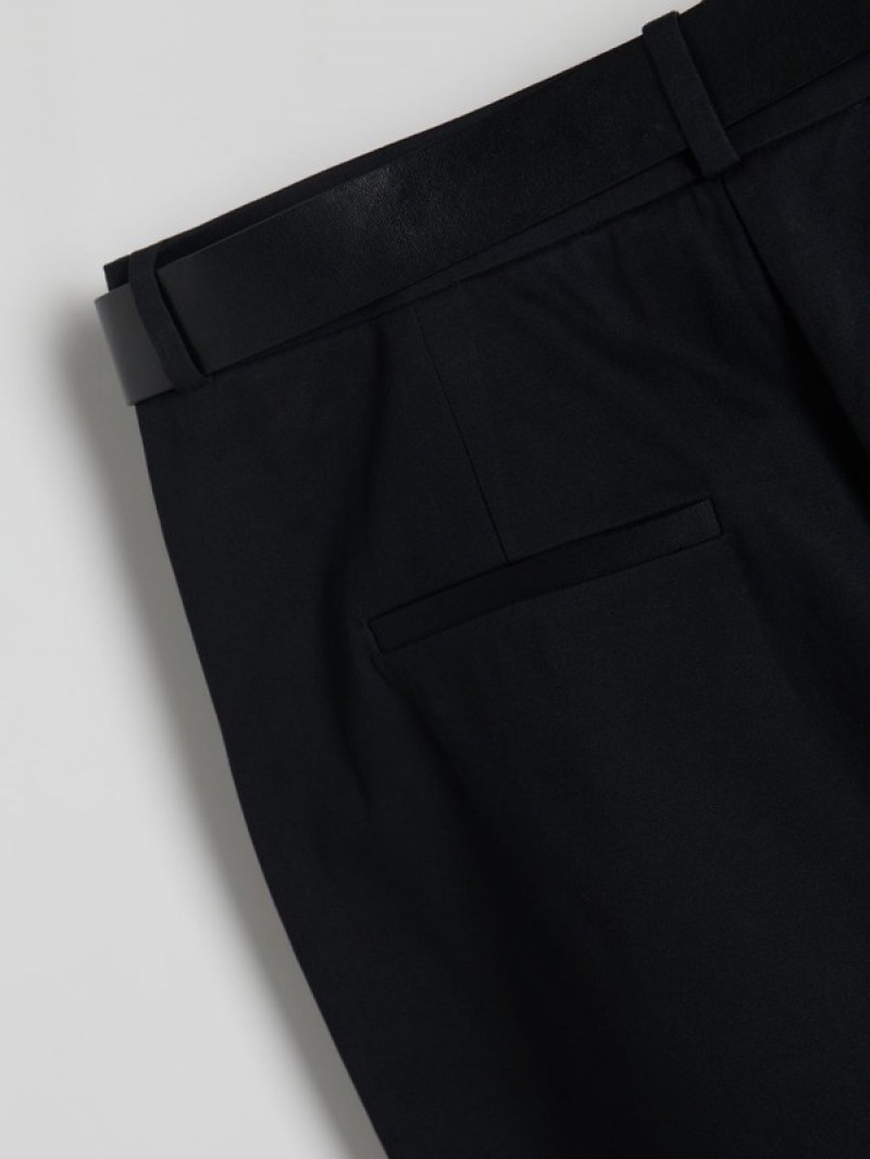 Reserved Chino With Hosen Damen Schwarz | 9852-KJMBV