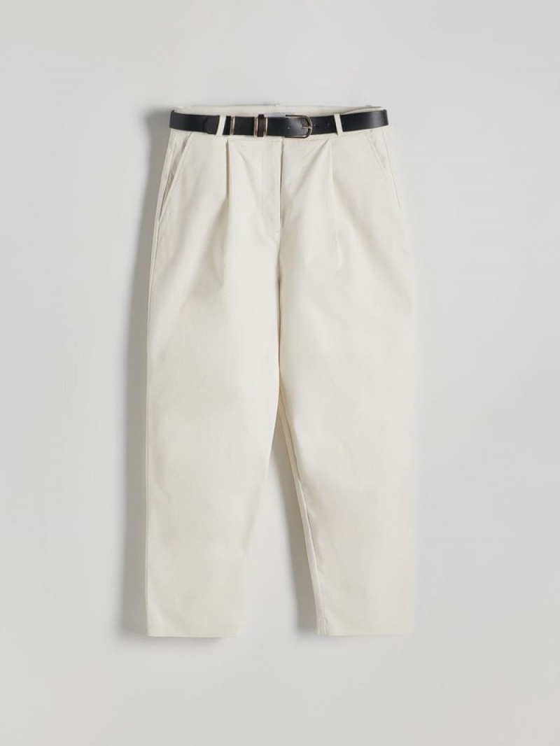 Reserved Chino With Hosen Damen Weiß | 6105-KGSRX