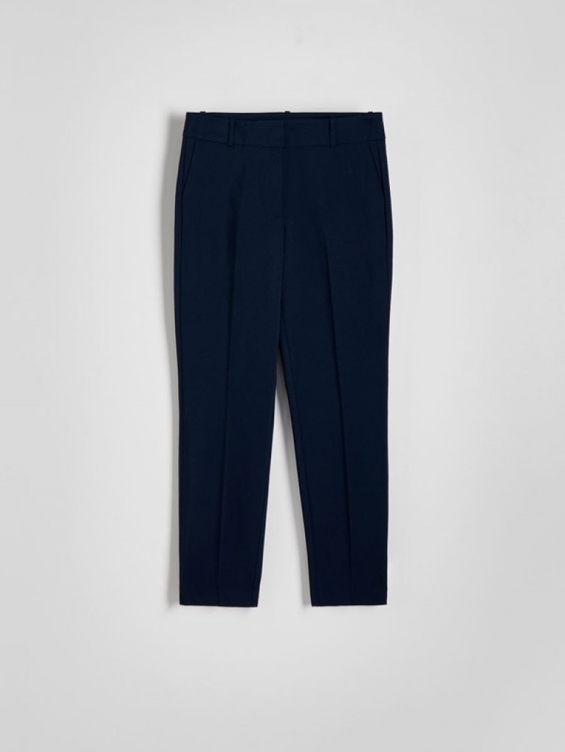 Reserved Cigarettepressed Crease Hosen Damen Navy | 3420-YIKXR