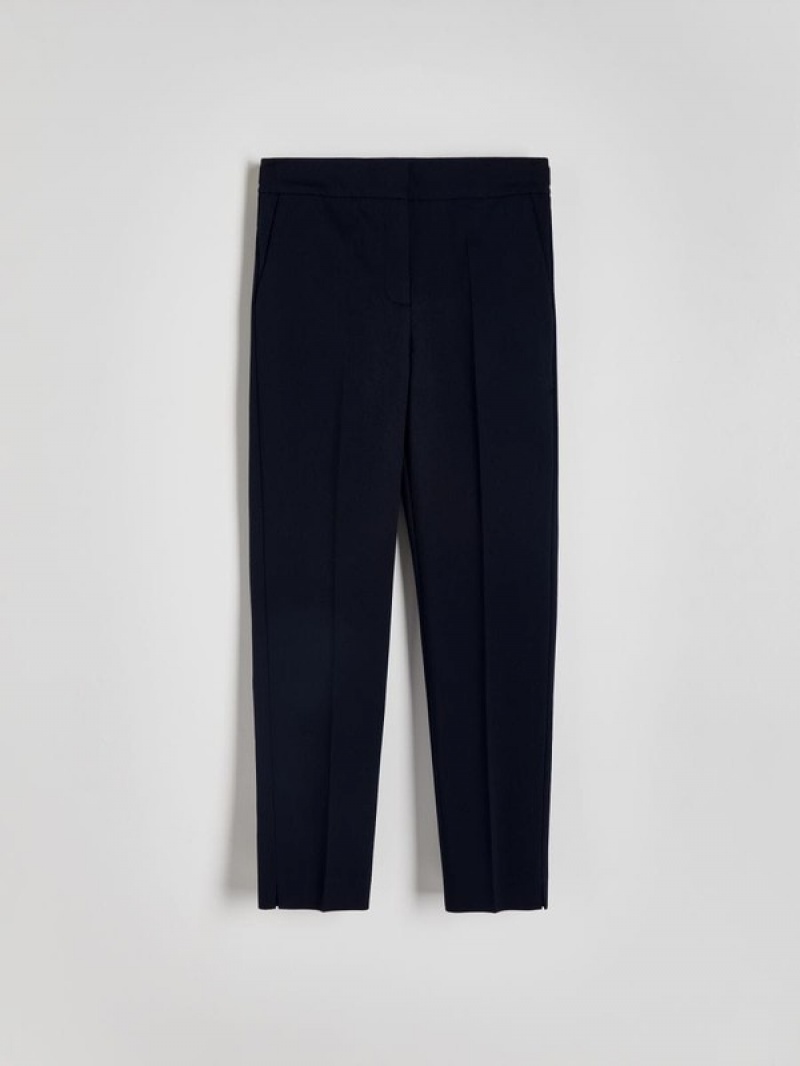 Reserved Cigarettepressed Crease Hosen Damen Navy | 7106-STJWK