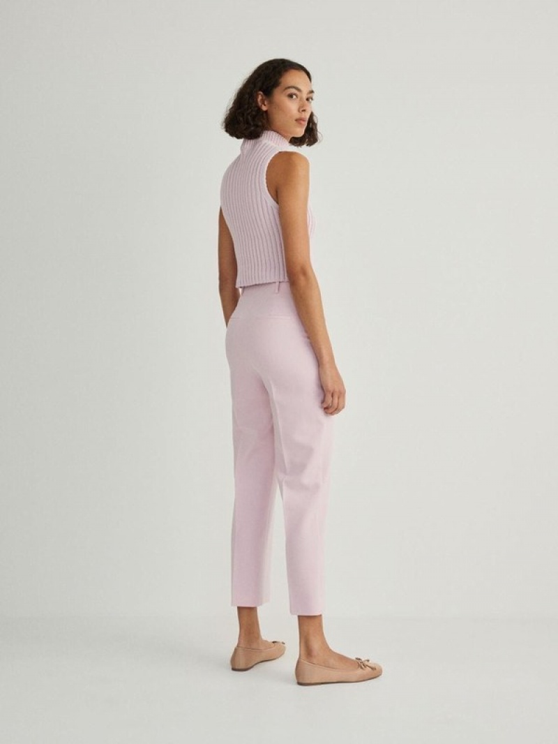 Reserved Cigaretteviscose Blend Hosen Damen Rosa | 7431-NSXGK