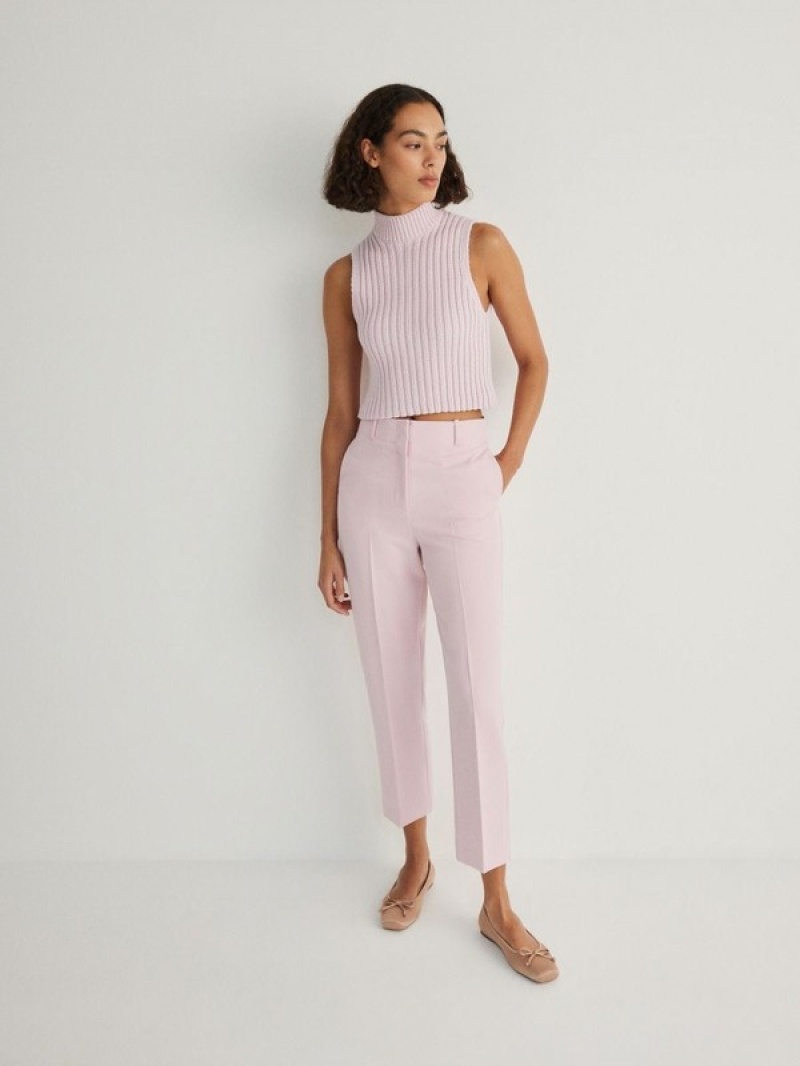 Reserved Cigaretteviscose Blend Hosen Damen Rosa | 7431-NSXGK