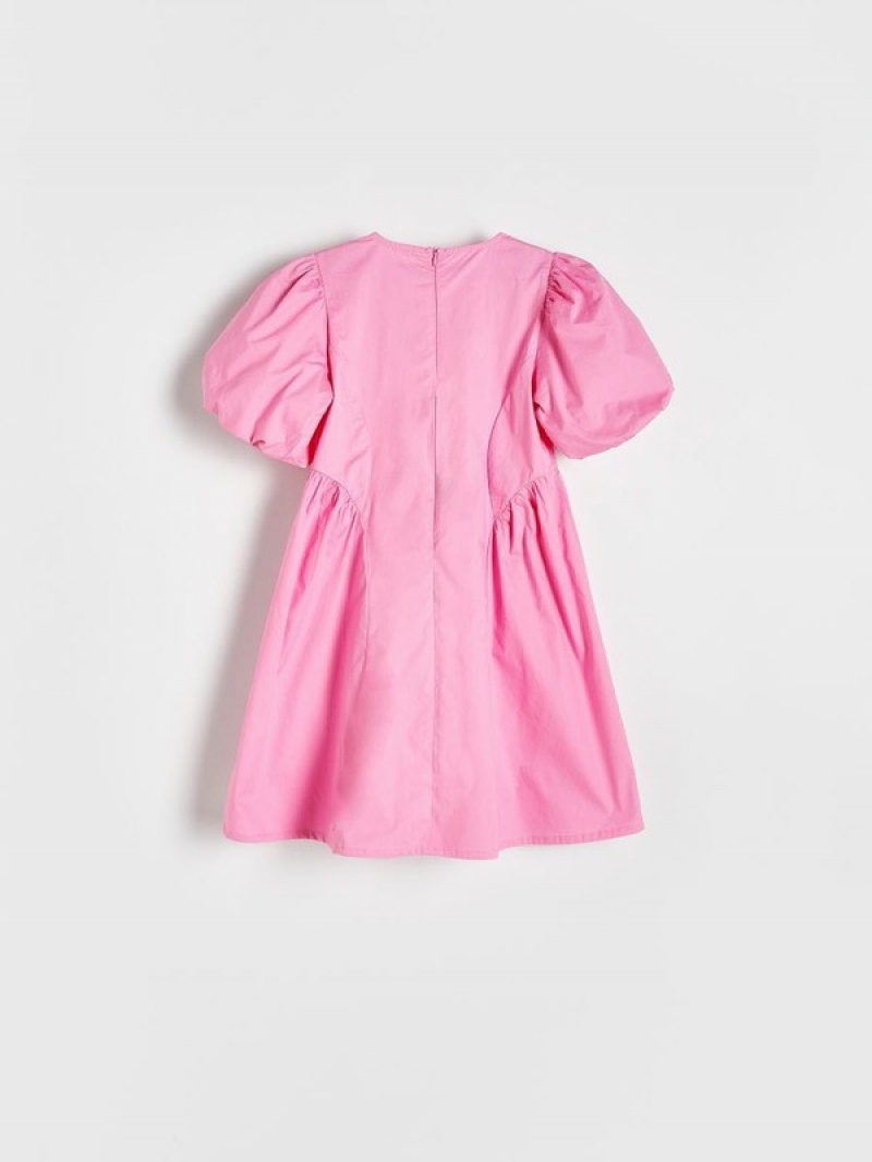 Reserved Cottonpuff Sleeves Kleid Mädchen Rosa | 1975-EJRYU