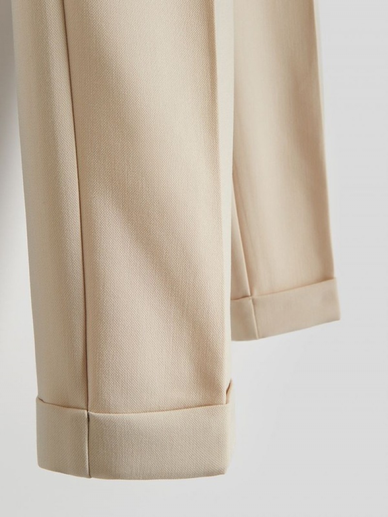 Reserved Cuffs Hosen Damen Beige | 0538-ZXAYQ