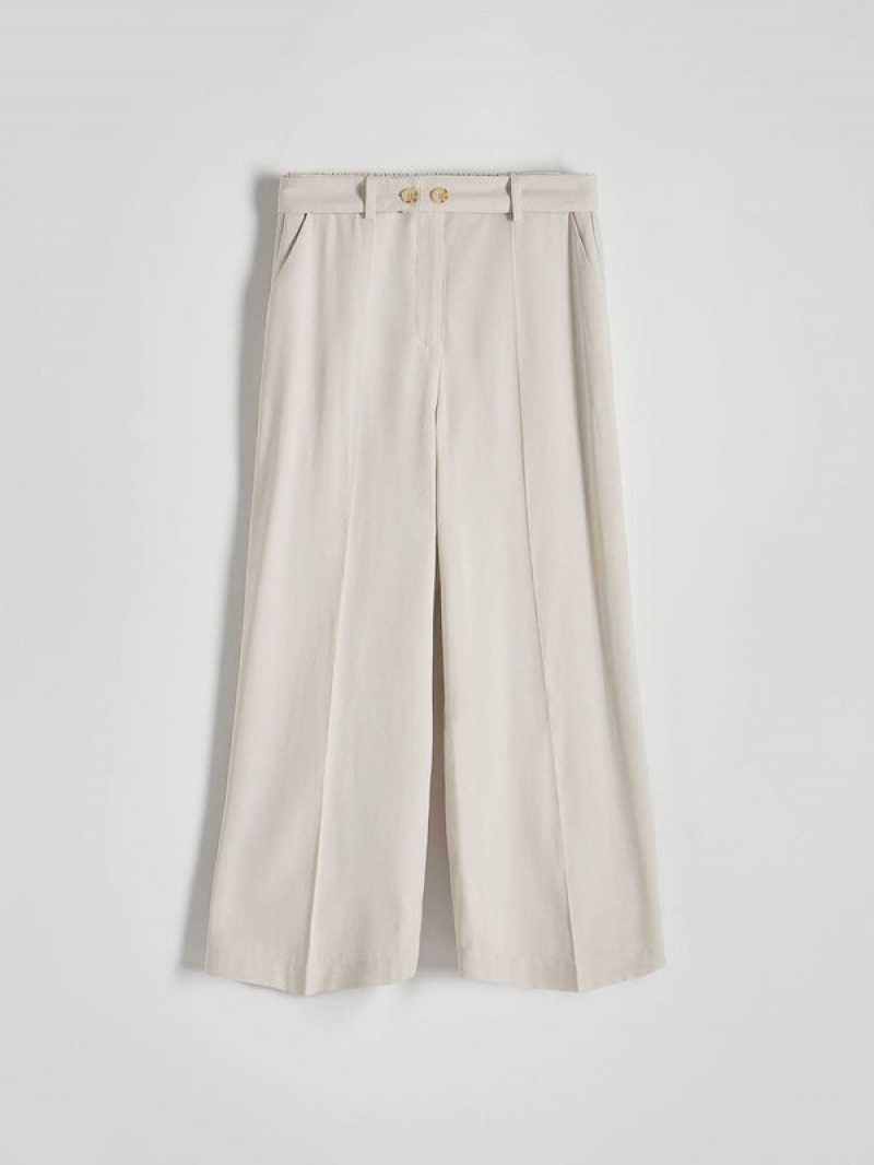 Reserved Culottepressed Crease Hosen Damen Beige | 0167-BODRP