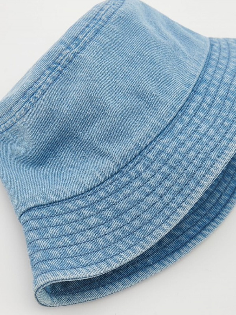 Reserved Denim Bucket Hüte Mädchen Blau | 1273-GONWJ