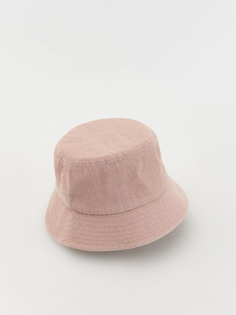 Reserved Denim Bucket Hüte Mädchen Rosa | 1632-GDBZQ