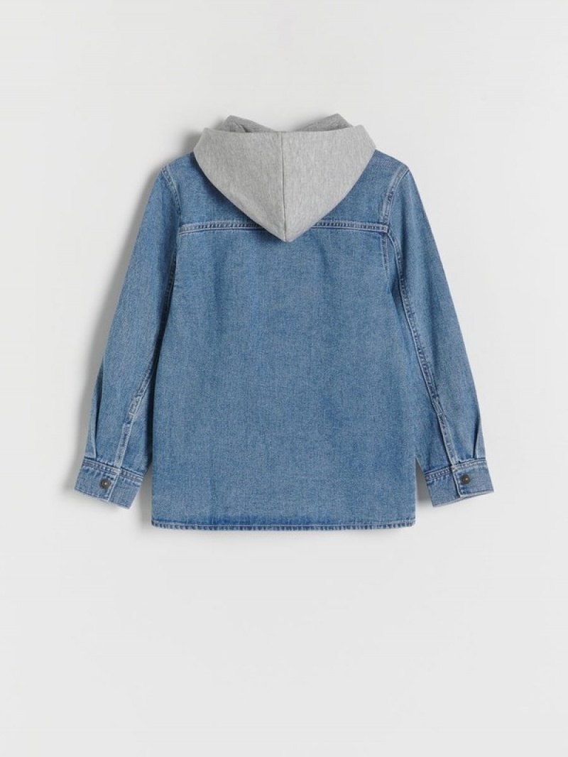 Reserved Denim Hemd Jungen Blau | 7629-ZVEUK