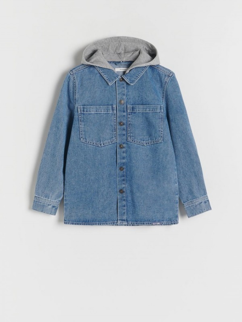 Reserved Denim Hemd Jungen Blau | 7629-ZVEUK