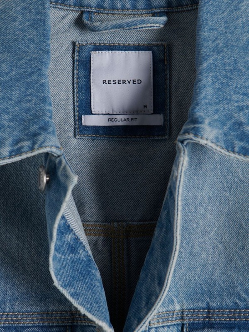 Reserved Denim Jacken Herren Blau | 5960-LFROE