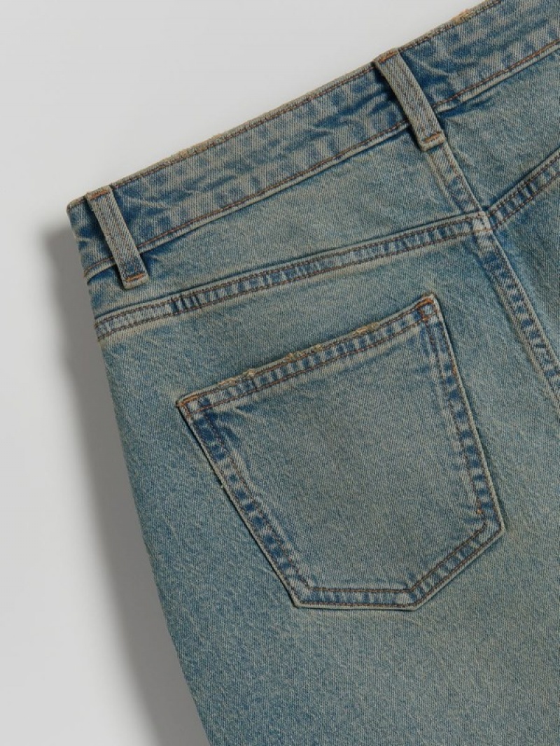 Reserved Denim Midi Röcke Damen Blau | 1984-BJSIH