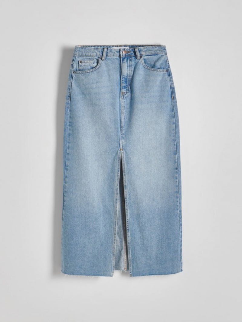 Reserved Denim Midi Röcke Damen Blau | 2890-CUFGX