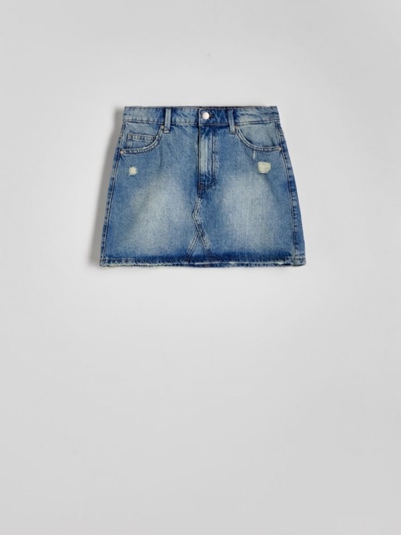 Reserved Denim Mini Röcke Damen Blau | 9267-LJEKC