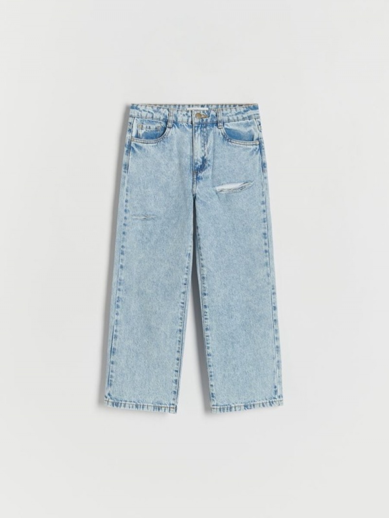 Reserved Distressed Gerade Jeans Mädchen Blau | 7419-WGVHA