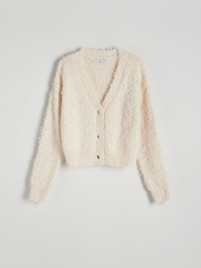 Reserved Distressed Pullover Damen Beige | 2704-TYQEN