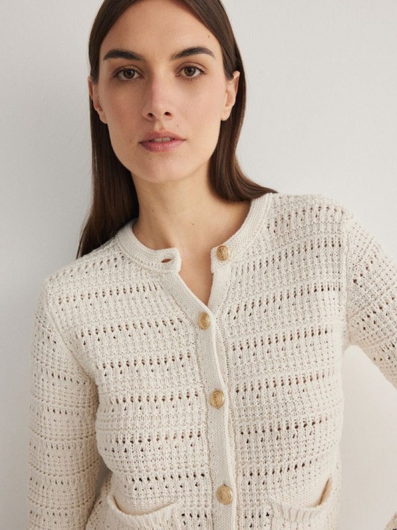 Reserved Distressed Pullover Damen Beige | 2413-UXHYF