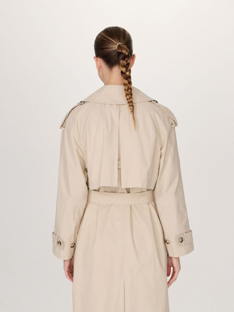 Reserved Double Breasted Oversized Trench Mäntel Damen Beige | 8672-LKJIO