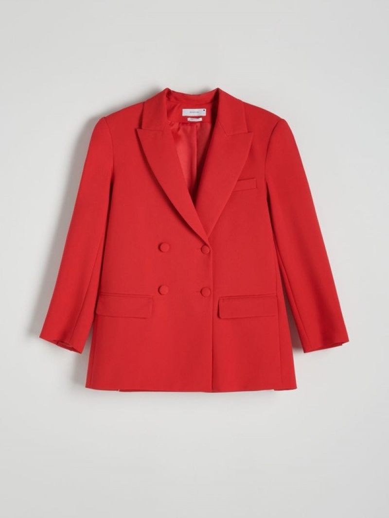 Reserved Double-breasted Blazer Damen Rot | 3528-MAJVB