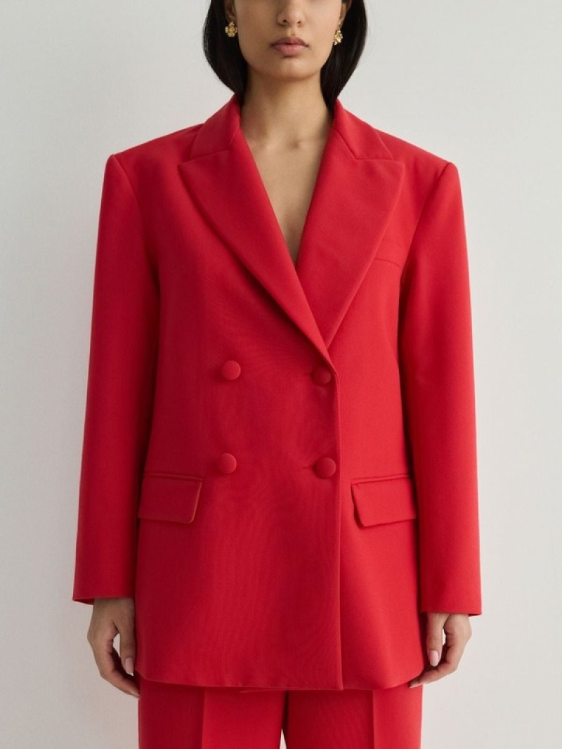 Reserved Double-breasted Blazer Damen Rot | 3528-MAJVB