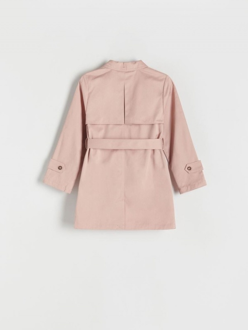 Reserved Double-breasted Trench With Jacken Mädchen Rosa | 5231-EXWNU