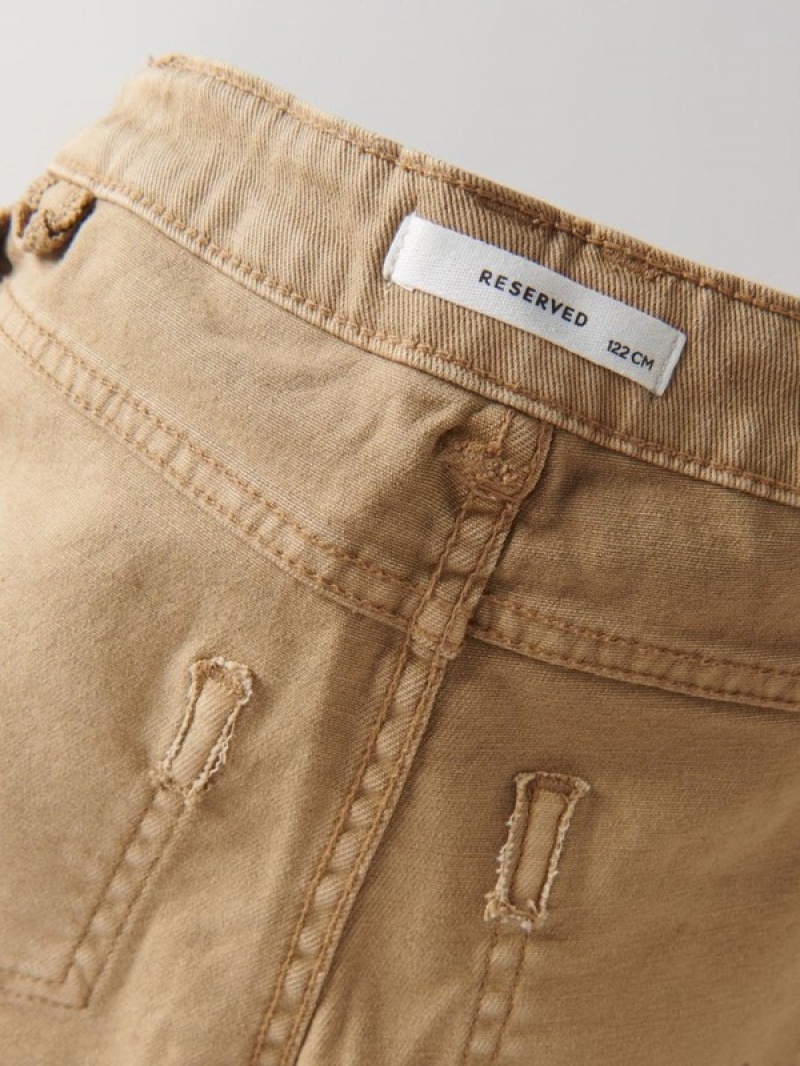 Reserved Elastic Flare Jeans Mädchen Beige | 9701-BSUFR