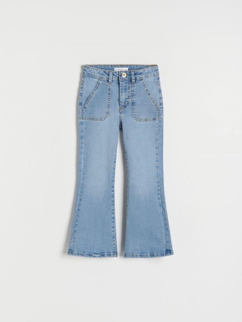 Reserved Elastic Flare Jeans Mädchen Blau | 2386-IPTKU