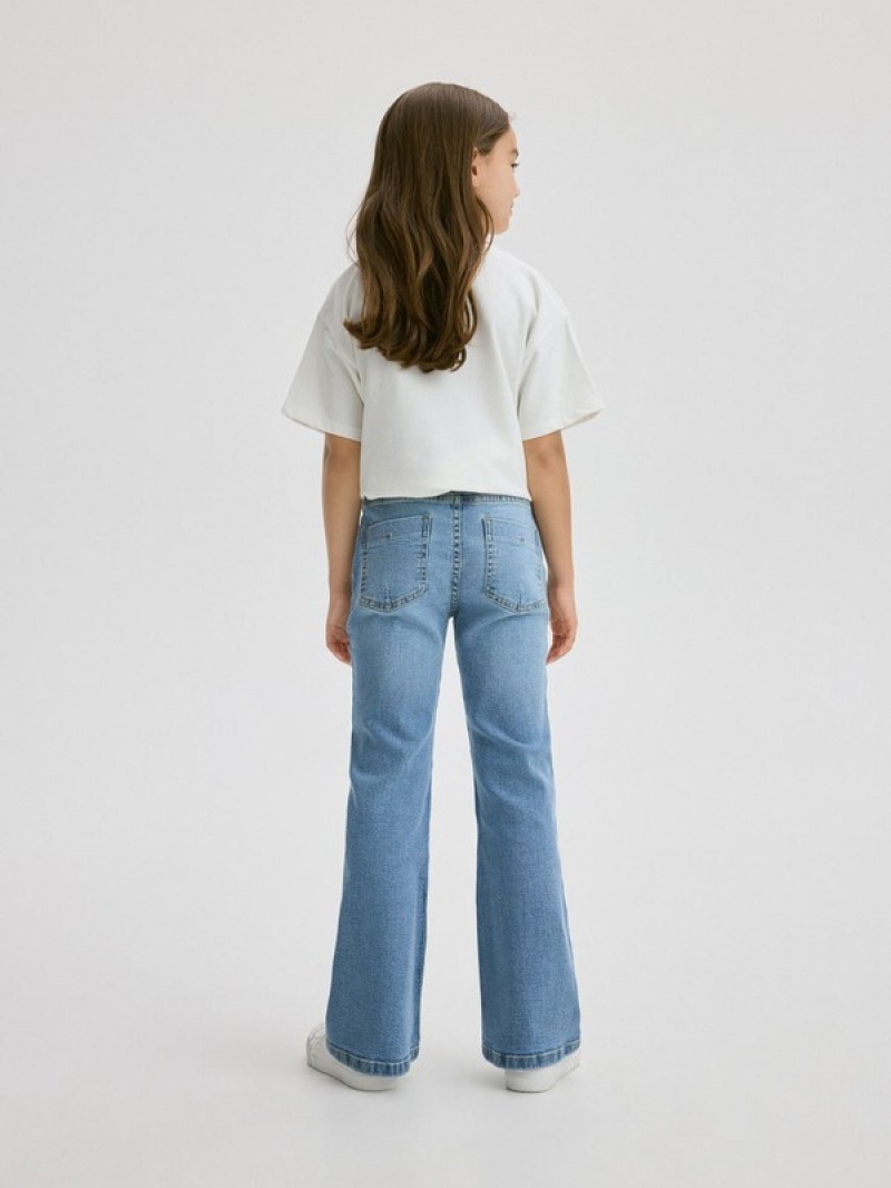 Reserved Elastic Flare Jeans Mädchen Blau | 2386-IPTKU