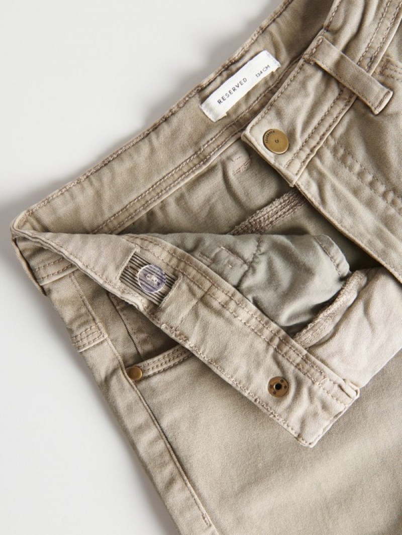 Reserved Elastic Regular Hosen Jungen Beige | 2583-TNSVY