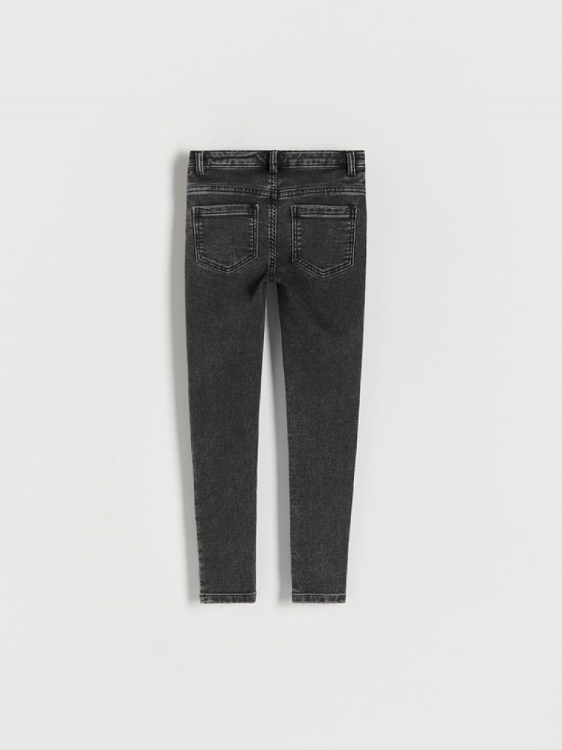 Reserved Elastic Schlank High Taille Jeans Mädchen Grau | 5802-OLNDX