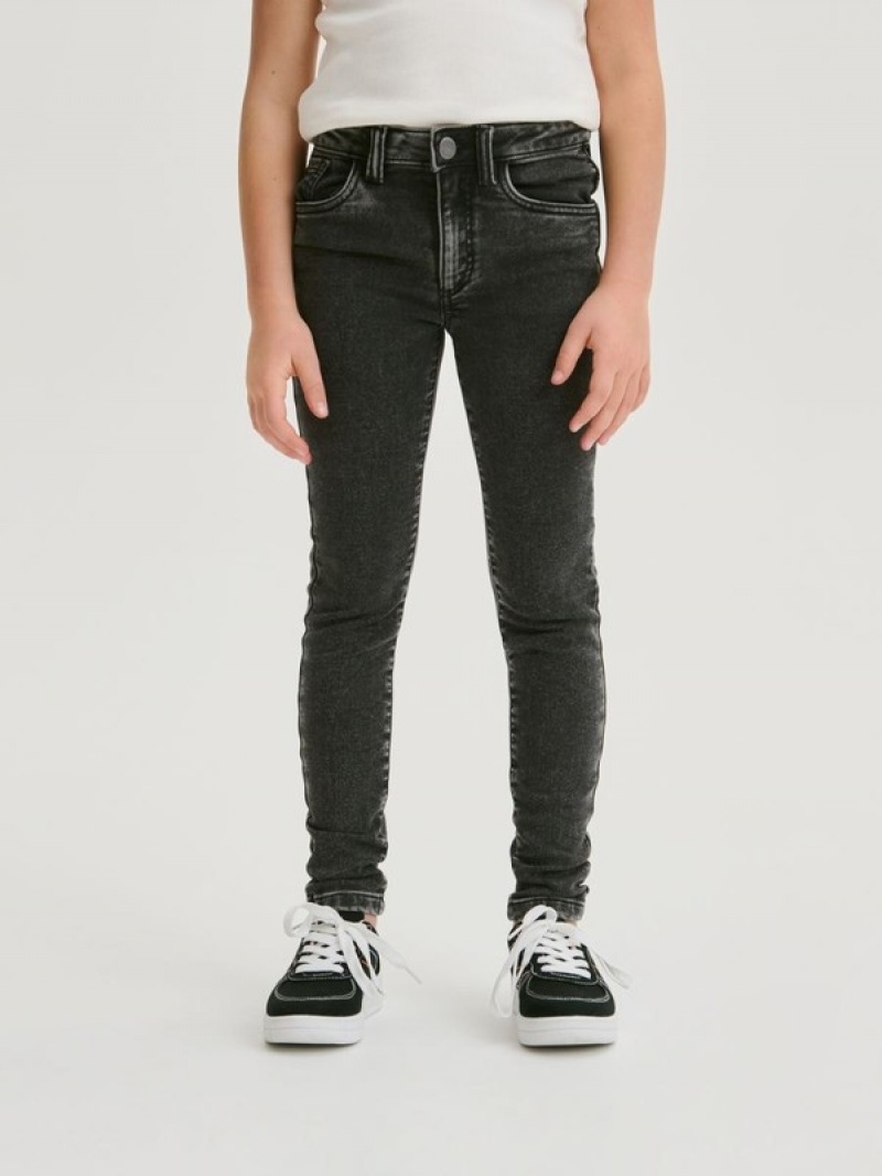 Reserved Elastic Schlank High Taille Jeans Mädchen Grau | 5802-OLNDX