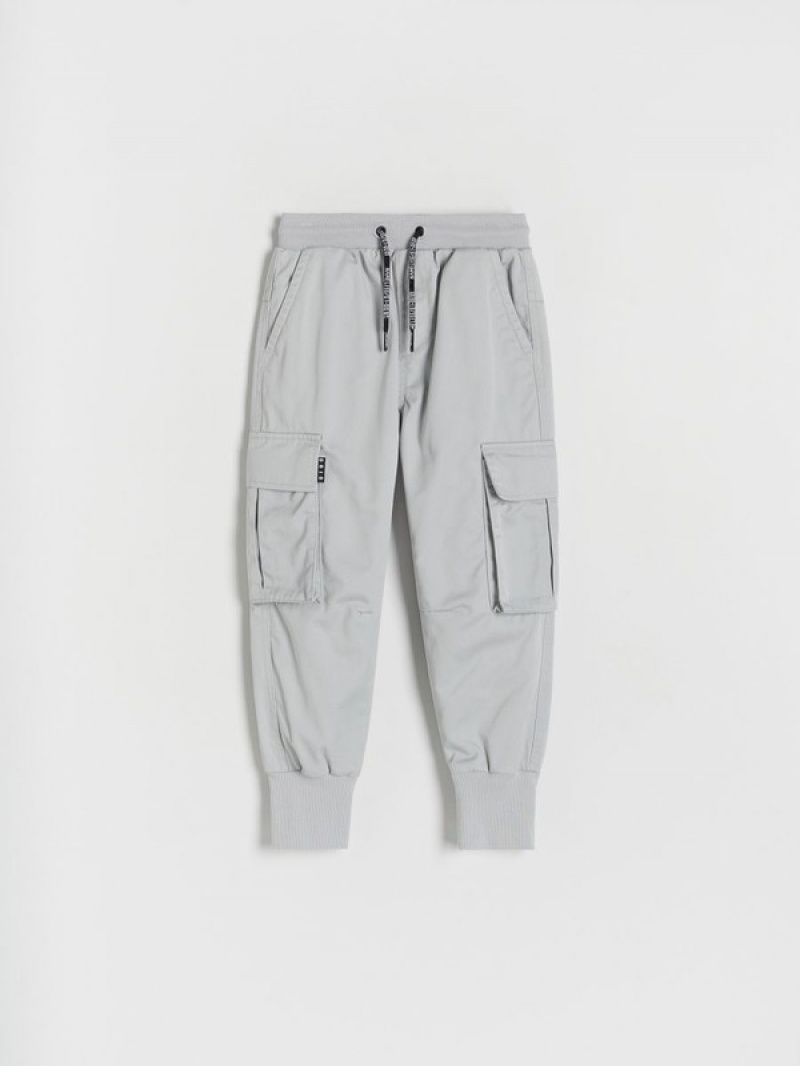 Reserved Fabric Cargo Joggers Hosen Jungen Hellgrau | 2436-CHKTZ