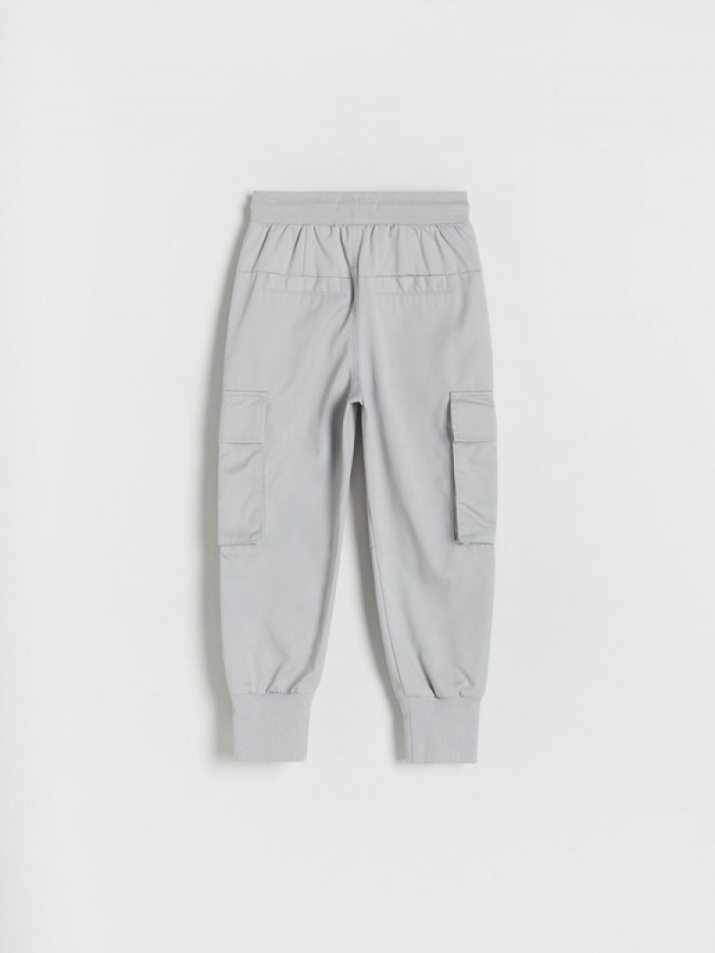 Reserved Fabric Cargo Joggers Hosen Jungen Hellgrau | 2436-CHKTZ