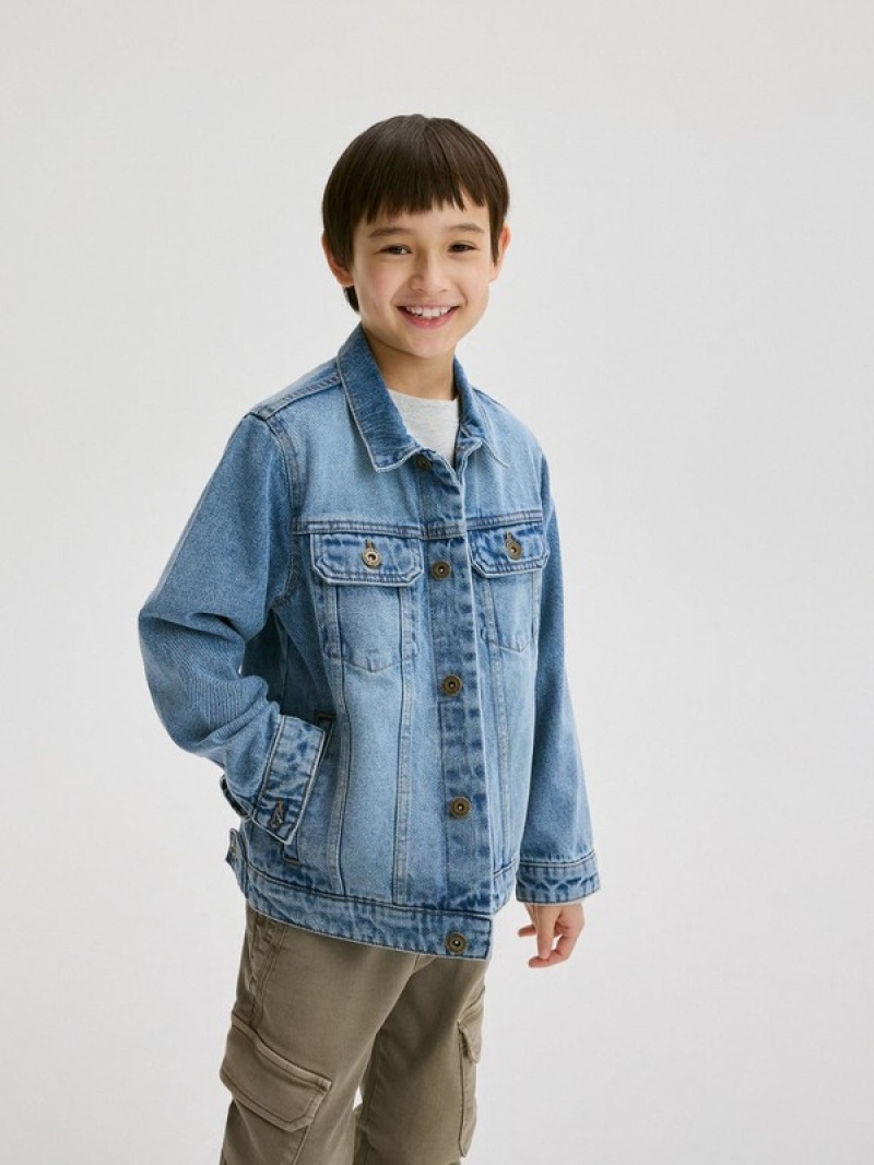 Reserved Faded Denim Jacken Jungen Blau | 8560-CRJXP