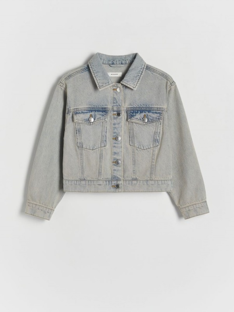 Reserved Faded Denim Jacken Mädchen Blau | 9172-VXMKC