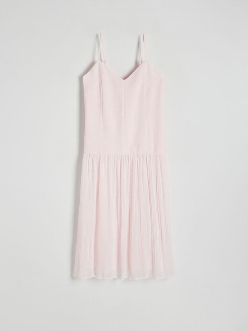 Reserved Falten Kleid Damen Rosa | 5391-HUSYV